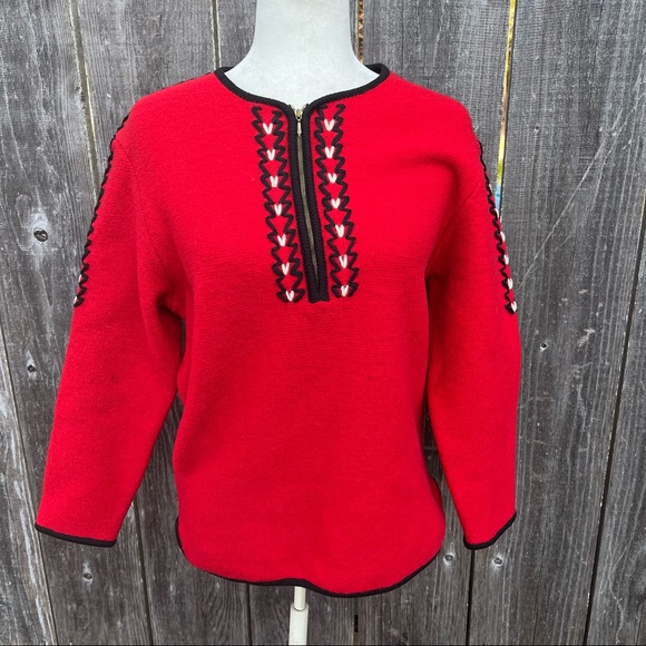 Bergland Austria Tiroler Sport Vintage Wool Pullover Sweater - Size Medium - Picture 1 of 15